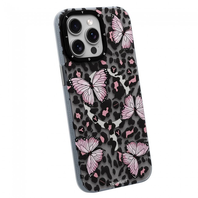 Apple iPhone 14 Pro Max Kılıf Magsafe Şarj Özellikli Kelebek Desenli Youngkit Shadow Dance Serisi Kapak Apple iPhone 14 Pro Max Kılıf Magsafe Şarj Özellikli Kelebek Desenli Youngkit Shadow Dance Serisi Kapak