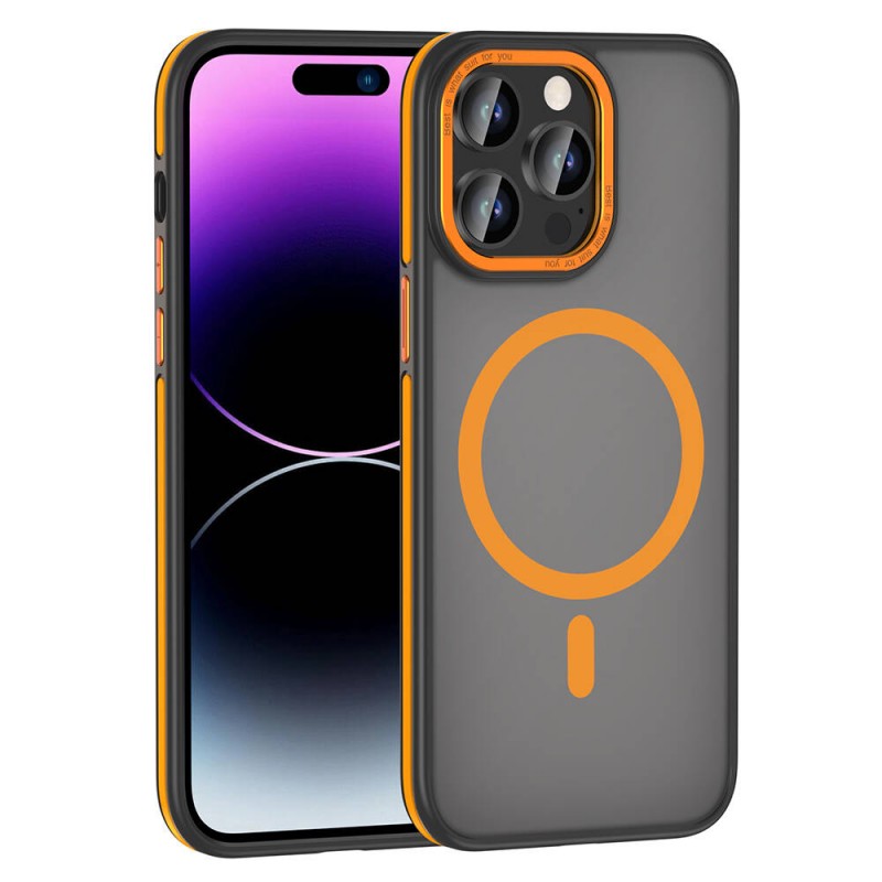 Bal-z Apple iPhone 14 Pro Max Kılıf M-safe Şarj Özellikli Mat Görünümlü  Ant Kapak