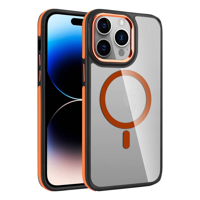 Bal-z Apple iPhone 14 Pro Max Kılıf M-safe Şarj Özellikli Mat Görünümlü  Solo Kapak