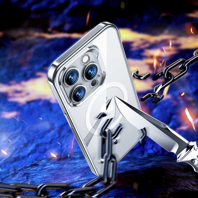 Apple iPhone 14 Pro Max Kılıf Magsafe Şarj Özellikli Premium Cam Arka Yüzey Benks Electroplated Kapak Apple iPhone 14 Pro Max Kılıf Magsafe Şarj Özellikli Premium Cam Arka Yüzey Benks Electroplated Kapak
