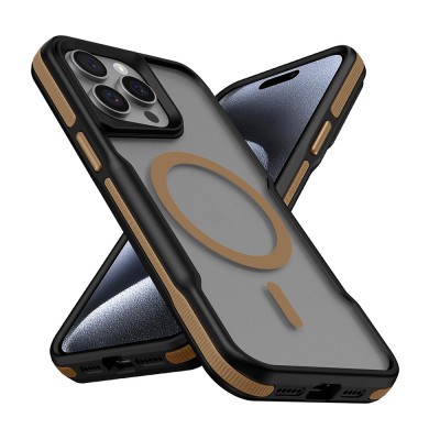 Bal-z Apple iPhone 14 Pro Max Kılıf M-safe Şarj Özellikli Renkli Kenar Airbag Şeritli Zore Lamer Kapak