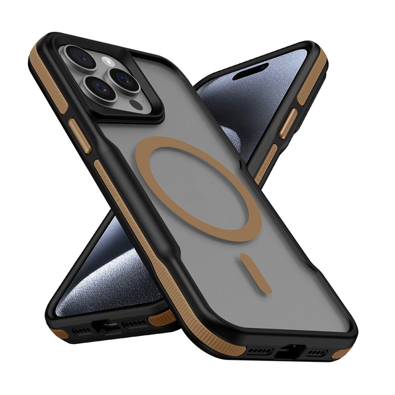 Bal-z Apple iPhone 14 Pro Max Kılıf M-safe Şarj Özellikli Renkli Kenar Airbag Şeritli Zore Lamer Kapak