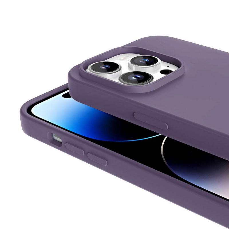 Bal-z Apple iPhone 14 Pro Max Kılıf M-safe Şarj Özellikli Sıvı Teknolojili Silinebilir Sert  Kivi Kapak