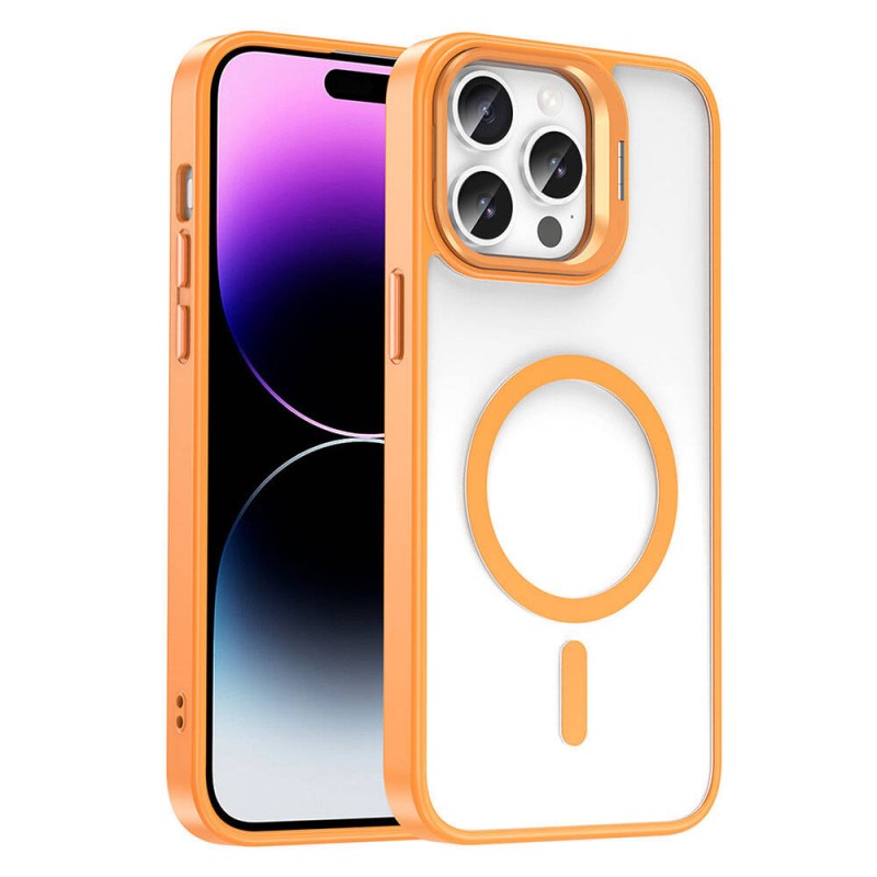 Bal-z Apple iPhone 14 Pro Max Kılıf M-safe Şarj Özellikli Standlı  M-safe Klon Lensli Kapak