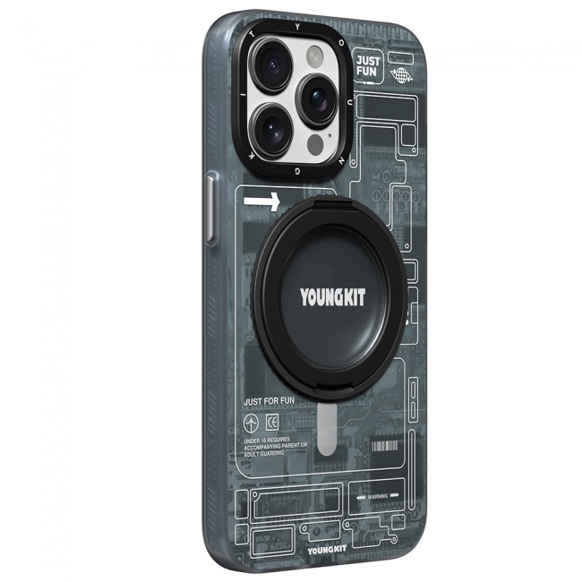 Apple iPhone 14 Pro Max Kılıf Magsafe Şarj Özellikli Youngkit 360° Standlı Technology Serisi Kapak Apple iPhone 14 Pro Max Kılıf Magsafe Şarj Özellikli Youngkit 360° Standlı Technology Serisi Kapak