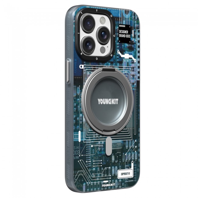 Apple iPhone 14 Pro Max Kılıf Magsafe Şarj Özellikli Youngkit 360° Standlı Technology Serisi Kapak Apple iPhone 14 Pro Max Kılıf Magsafe Şarj Özellikli Youngkit 360° Standlı Technology Serisi Kapak