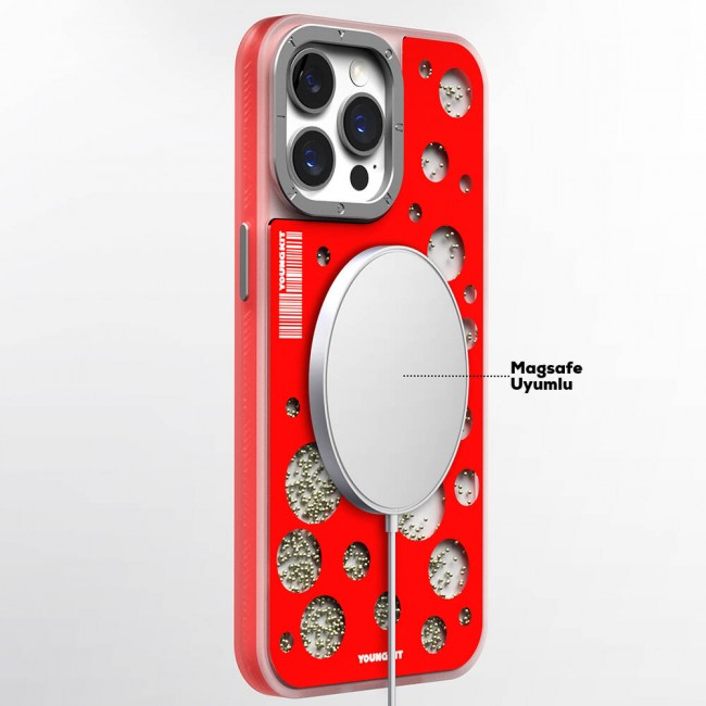 Apple iPhone 14 Pro Max Kılıf Magsafe Şarj Özellikli Youngkit Quicksand Beads Serisi Kapak Apple iPhone 14 Pro Max Kılıf Magsafe Şarj Özellikli Youngkit Quicksand Beads Serisi Kapak