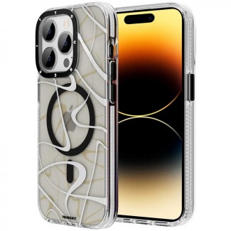 Apple iPhone 14 Pro Max Kılıf M-safe Şarj Özellikli Youngkit Water-Ink Serisi Kapak Apple iPhone 14 Pro Max Kılıf M-safe Şarj Özellikli Youngkit Water-Ink Serisi Kapak