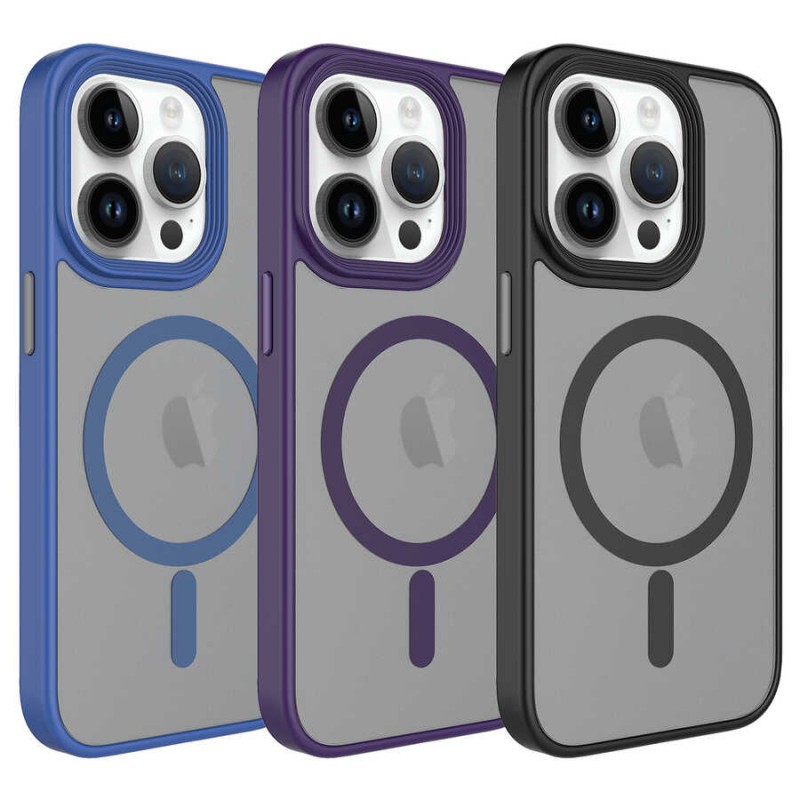 Bal-z Apple iPhone 14 Pro Max Kılıf Mat Arka Yüzey Wireless Şarj Özellikli  Flet M-safe Kapak