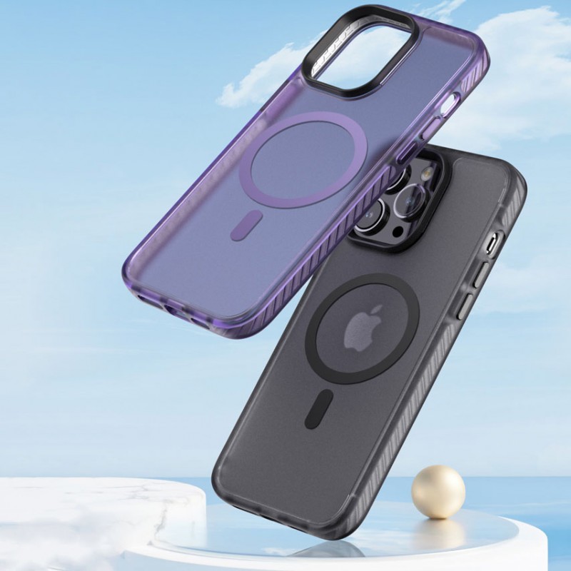 Bal-z Apple iPhone 14 Pro Max Kılıf Mat Arka Yüzey Wireless Şarj Özellikli  Locik Kapak