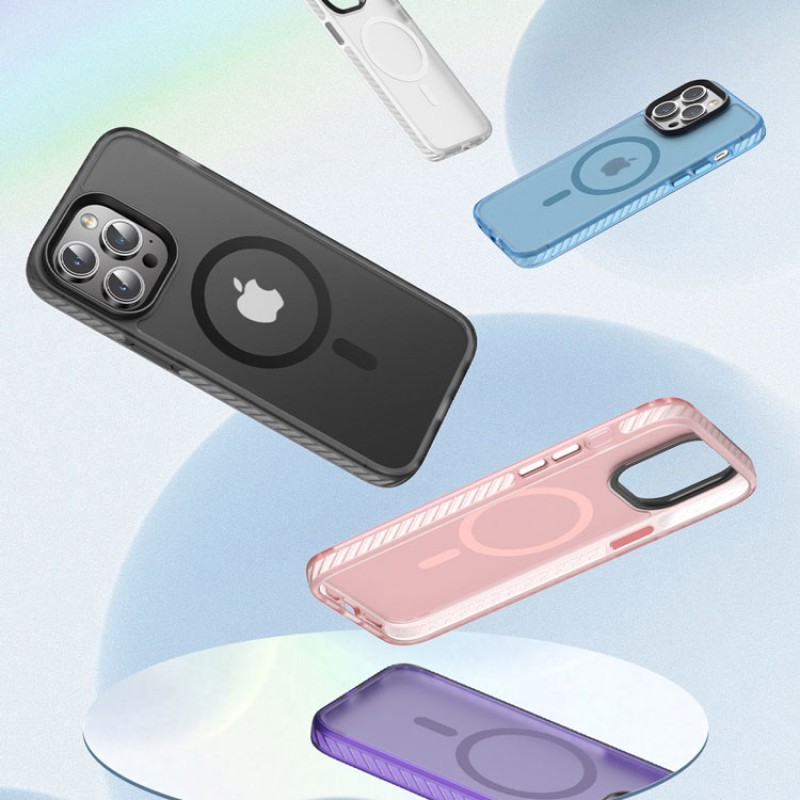 Bal-z Apple iPhone 14 Pro Max Kılıf Mat Arka Yüzey Wireless Şarj Özellikli  Locik Kapak