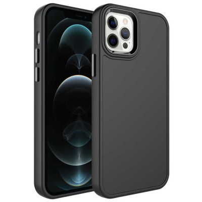 Bal-z Apple iPhone 14 Pro Max Kılıf Metal Çerçeve ve Buton Tasarımlı Sert  Botox Kapak