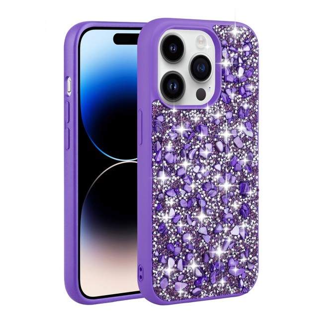 Apple iPhone 14 Pro Max Kılıf Parlak Taşlı Tasarım Zore Linea Kapak Apple iPhone 14 Pro Max Kılıf Parlak Taşlı Tasarım Zore Linea Kapak