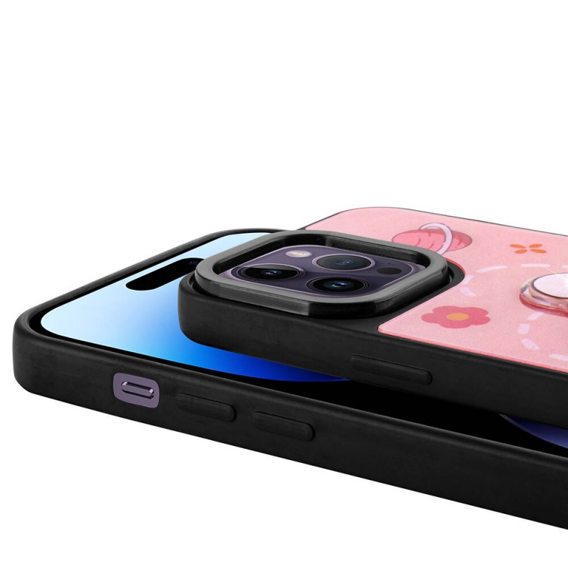 Bal-z Apple iPhone 14 Pro Max Kılıf Parlayan Kabartmalı İkonik Figürlü  Amas Silikon Kapak