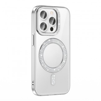 Apple iPhone 14 Pro Max Kılıf Pırlanta Taş Tasarımlı M-safe Şarj Özellikli Zore Karetta Silikon Kapak Apple iPhone 14 Pro Max Kılıf Pırlanta Taş Tasarımlı M-safe Şarj Özellikli Zore Karetta Silikon Kapak