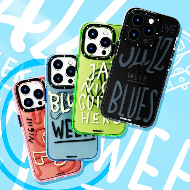 Apple iPhone 14 Pro Max Kılıf Şeffaf Renkli Yazı Temalı Tasarım YoungKit Jazz Serisi Kapak Apple iPhone 14 Pro Max Kılıf Şeffaf Renkli Yazı Temalı Tasarım YoungKit Jazz Serisi Kapak