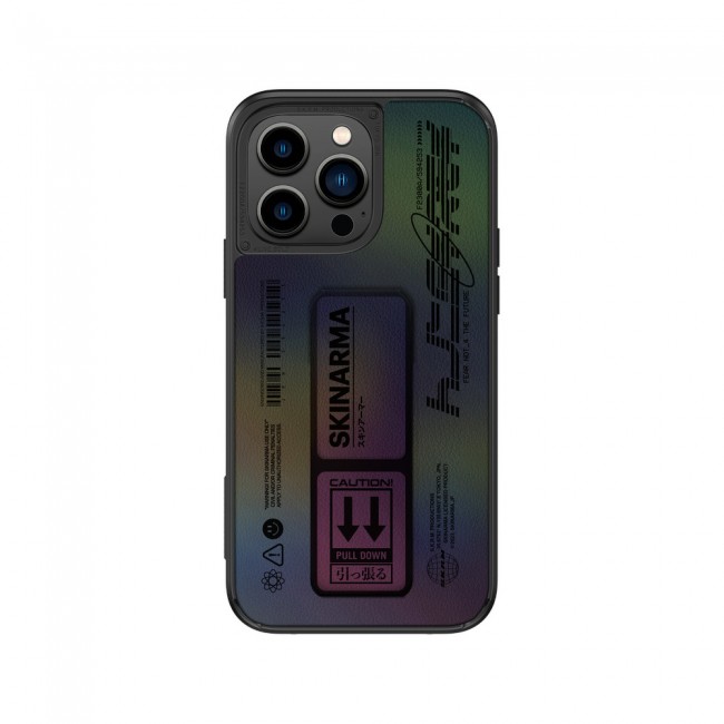 Apple iPhone 14 Pro Max Kılıf SkinArma Holografik Tasarımlı Standlı Deri Görünümlü Kira Kobai Kapak Apple iPhone 14 Pro Max Kılıf SkinArma Holografik Tasarımlı Standlı Deri Görünümlü Kira Kobai Kapak