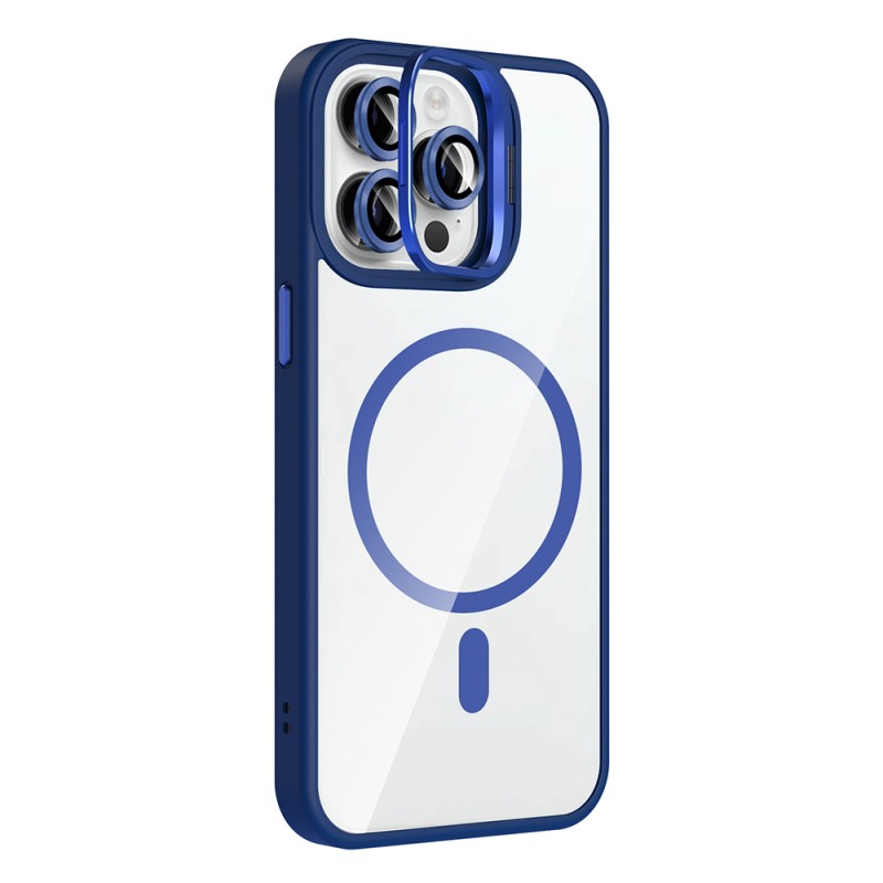 Bal-z Apple iPhone 14 Pro Max Kılıf Standlı ve Kamera Lens Hediyeli M-Safe Şarj Özellikli Zore Etro Kapak