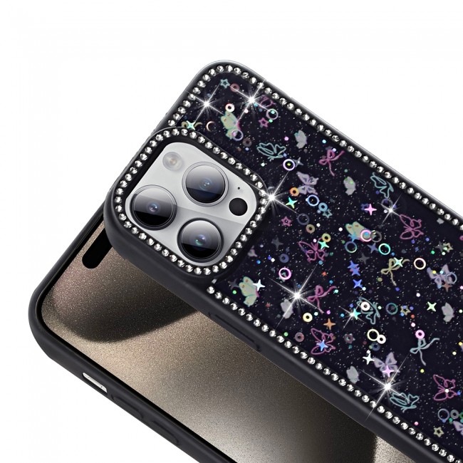 Apple iPhone 14 Pro Max Kılıf Taşlı ve Simli Tasarım Zore Azra Kapak Apple iPhone 14 Pro Max Kılıf Taşlı ve Simli Tasarım Zore Azra Kapak