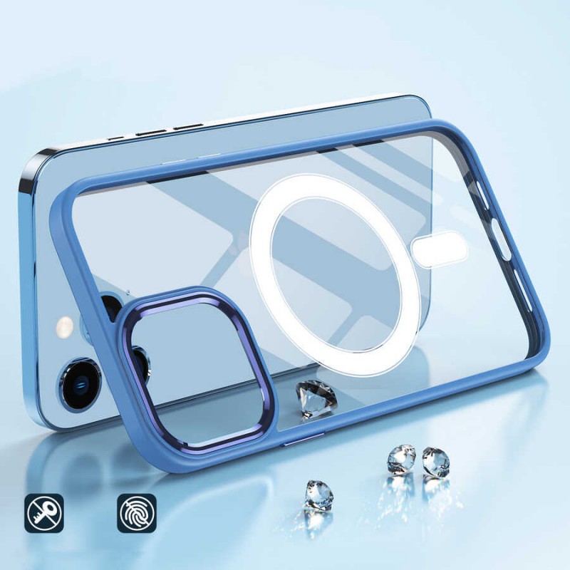 Bal-z Apple iPhone 14 Pro Max Kılıf Wireless Şarj Özellikli  Krom M-safe Silikon Kapak