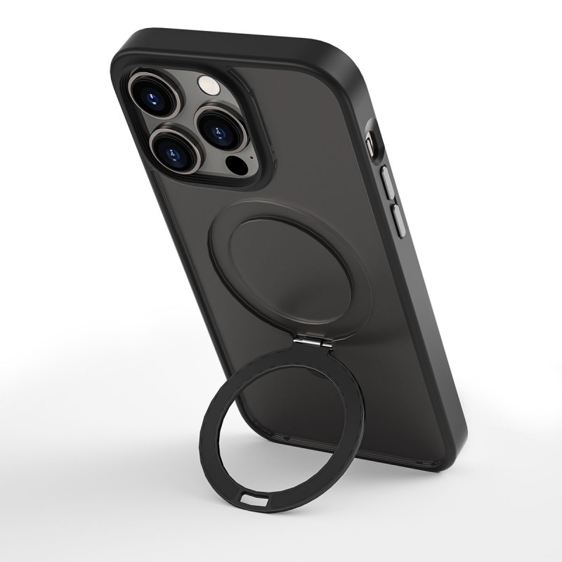 Bal-z Apple iPhone 14 Pro Max Kılıf Wiwu ZMM-010 M-safe Şarj Özellikli Parmak İzi Bırakmayan Mat Transparan Standlı Kapak