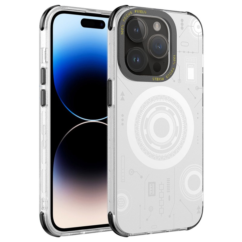 Bal-z Apple iPhone 14 Pro Max Kılıf  Wireless Şarj Özellikli Desenli Hot Kapak