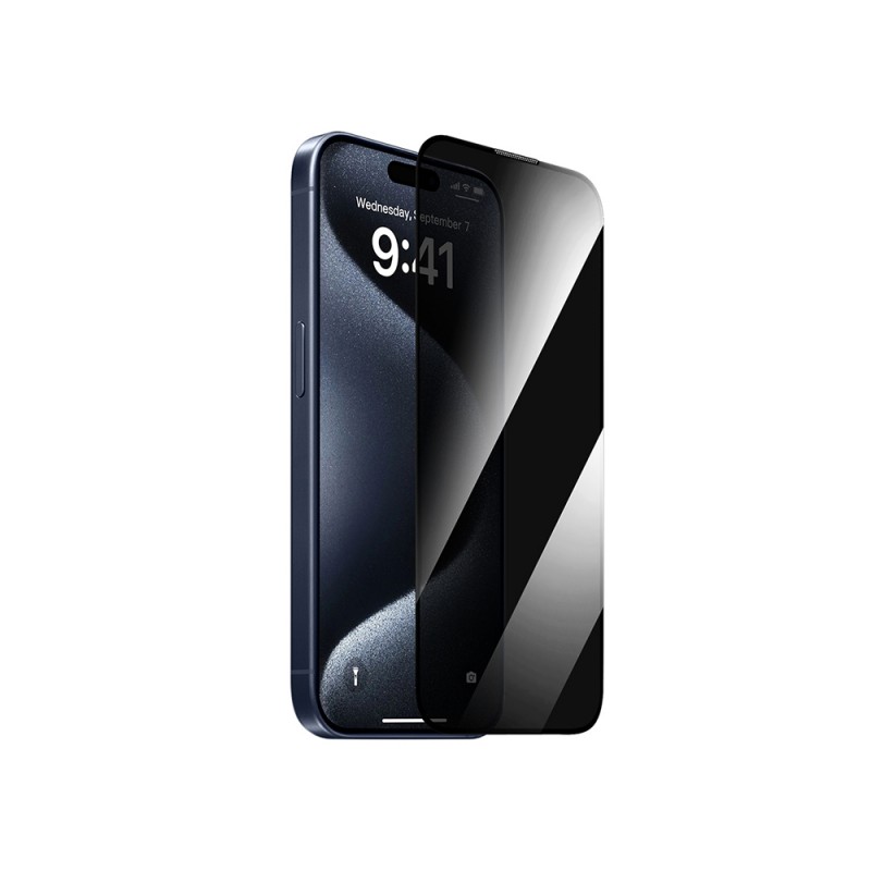 Bal-z Apple iPhone 14 Pro Max Wiwu GT-011 Anti-Bakteriyel Özellikli Polimer Oleofobik Kaplama Temperli Privacy Cam Ekran Koruyucu