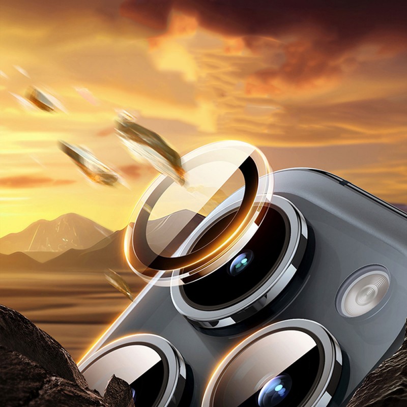 Bal-z Apple iPhone 14 Pro Max Wiwu LG-007 Lens Guard Oleofobik Anti Reflective Kamera Lens Koruyucu + Kolay Uygulama Aparatlı