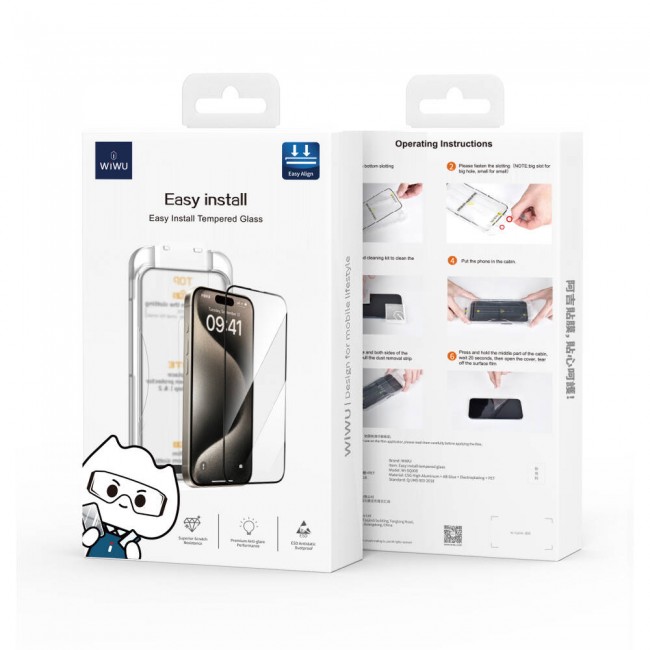 Apple iPhone 14 Pro Max Wiwu SQ-008 Oleofobik Easy Install Darbeye Karşı Dayanıklı Temperli Cam Ekran Koruyucu + Kolay Uygulama Aparatlı Apple iPhone 14 Pro Max Wiwu SQ-008 Oleofobik Easy Install Darbeye Karşı Dayanıklı Temperli Cam Ekran Koruyucu + Kolay Uygulama Aparatlı