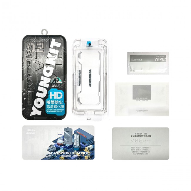 Apple iPhone 14 Pro Max Youngkit Antistatik Ve Antidust Kolay Uygulama Aparatlı Cam Ekran Koruyucu Apple iPhone 14 Pro Max Youngkit Antistatik Ve Antidust Kolay Uygulama Aparatlı Cam Ekran Koruyucu