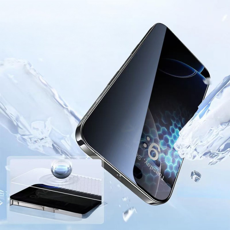 Bal-z Apple iPhone 14 Pro Max  3D Oliv HD Temperli Cam Ekran Koruyucu + Kolay Uygulama Aparatı