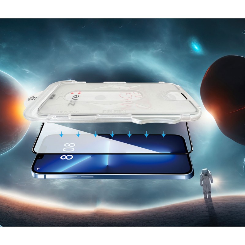 Bal-z Apple iPhone 14 Pro  Kolay Uygulama Aparatlı 5D Magic Glass Cam Ekran Koruyucu