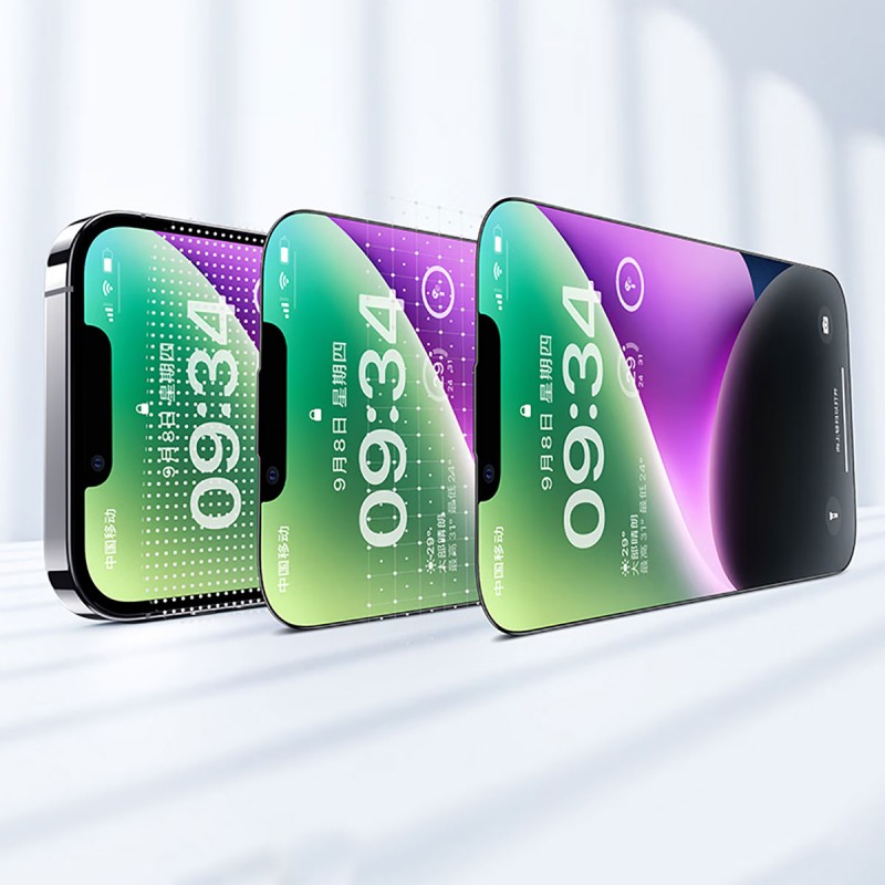 Bal-z Apple iPhone 14 Wiwu CZ-003 Mavi Işık Teknolojili Hidrofobik ve Oleofobik Parlama Önleyici Cam Ekran Koruyucu