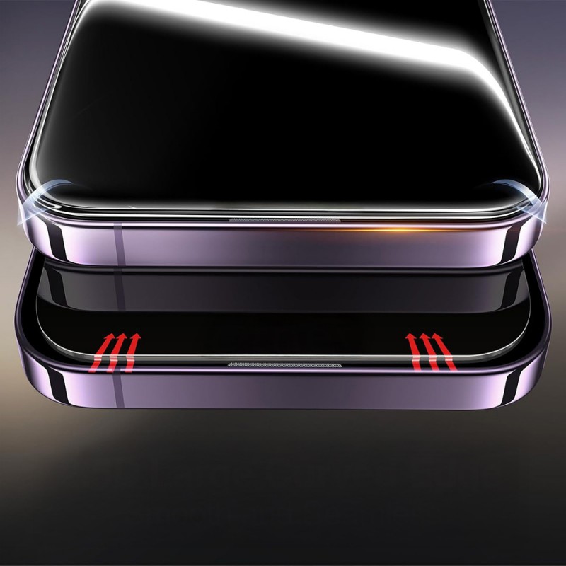 Bal-z Apple iPhone 14  2.5D Oliv Privacy Temperli Cam Ekran Koruyucu + Kolay Uygulama Aparatı