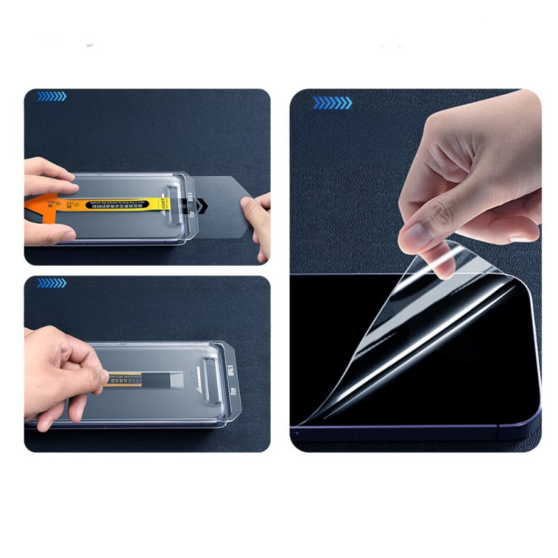 Bal-z Apple iPhone 14  2.5D Oliv Privacy Temperli Cam Ekran Koruyucu + Kolay Uygulama Aparatı