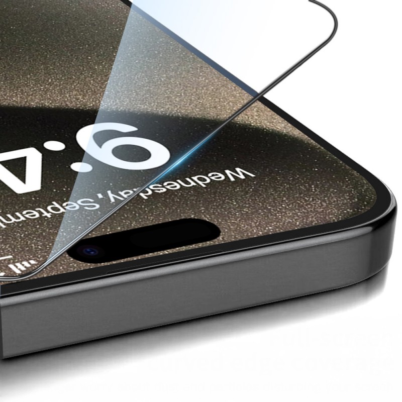 Bal-z Apple iPhone 14  3D Oliv HD Temperli Cam Ekran Koruyucu + Kolay Uygulama Aparatı