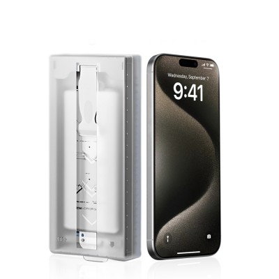 Bal-z Apple iPhone 14  3D Oliv HD Temperli Cam Ekran Koruyucu + Kolay Uygulama Aparatı