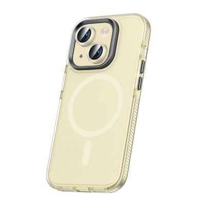 Bal-z Apple iPhone 15 Kılıf Airbagli M-safe Wireless Şarj Özellikli Lens Koruyuculu  Klaptika Kapak