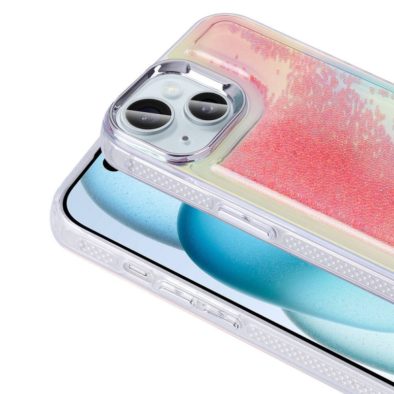 Bal-z Apple iPhone 15 Kılıf Airbagli Renkli Arka Yüzey Boncuk Tasarımlı Zore Kumul Kapak