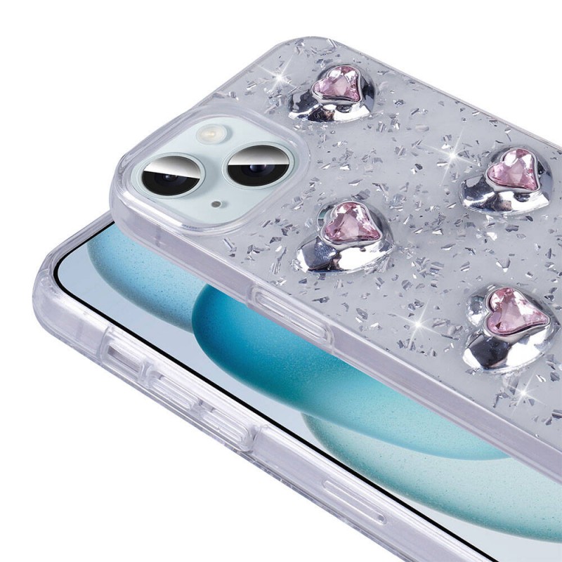 Bal-z Apple iPhone 15 Kılıf Airbagli Simli Arka Yüzey  Işıltı Silikon Kapak