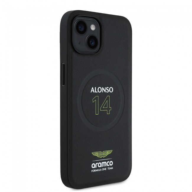 Apple iPhone 15 Kılıf Aston Martin Orjinal Lisanslı M-safe Şarj Özellikli PU Deri Alonso 14 Baskılı Kapak Apple iPhone 15 Kılıf Aston Martin Orjinal Lisanslı M-safe Şarj Özellikli PU Deri Alonso 14 Baskılı Kapak