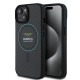 Apple iPhone 15 Kılıf Aston Martin Orjinal Lisanslı M-safe Şarj Özellikli Renkli Halka ve Karbon Fiber Tasarımlı Kapak