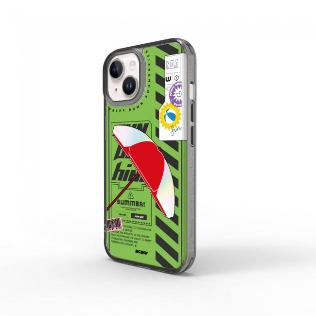 Apple iPhone 15 Kılıf Çift Katman Desenli Wiwu Summer Serisi Kapak