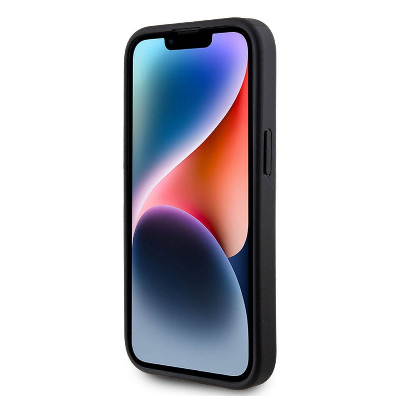 Bal-z Apple iPhone 15 Kılıf Guess Orjinal Lisanslı 4G Büyük Metal Logolu Glitter Kapak