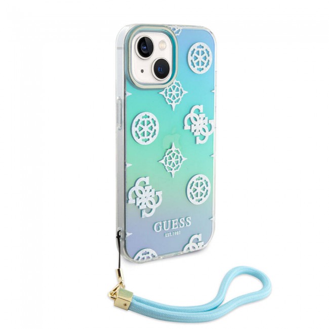 Apple iPhone 15 Kılıf Guess Orjinal Lisanslı Desenli Yazı Logolu Askı İpli Holografik Glitter Peony Kapak Apple iPhone 15 Kılıf Guess Orjinal Lisanslı Desenli Yazı Logolu Askı İpli Holografik Glitter Peony Kapak