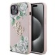 Apple iPhone 15 Kılıf Guess Orjinal Lisanslı Gül Baskılı Büyük Metal Logo Dizaynlı Kapak Apple iPhone 15 Kılıf Guess Orjinal Lisanslı Gül Baskılı Büyük Metal Logo Dizaynlı Kapak