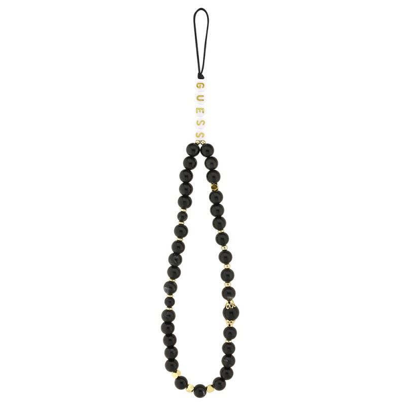 Bal-z Apple iPhone 15 Kılıf Guess Orjinal Lisanslı M-safe Şarj Özellikli PU Deri Bilek Askı İpli Yazı Logolu Kapak