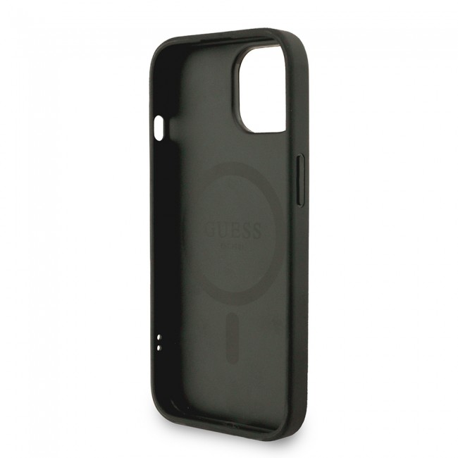 Apple iPhone 15 Kılıf Guess Orjinal Lisanslı M-safe Şarj Özellikli PU Deri Bilek Askı İpli Yazı Logolu Kapak Apple iPhone 15 Kılıf Guess Orjinal Lisanslı M-safe Şarj Özellikli PU Deri Bilek Askı İpli Yazı Logolu Kapak