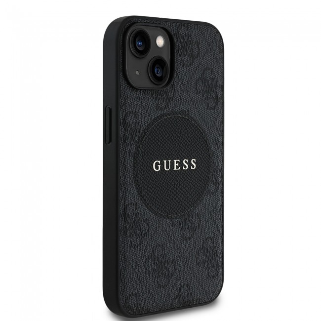 Apple iPhone 15 Kılıf Guess Orjinal Lisanslı M-safe Şarj Özellikli Yazı Logolu Circle Classic Kapak Apple iPhone 15 Kılıf Guess Orjinal Lisanslı M-safe Şarj Özellikli Yazı Logolu Circle Classic Kapak
