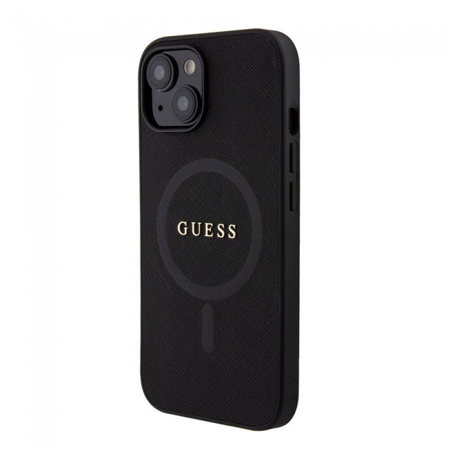 Apple iPhone 15 Kılıf Guess Orjinal Lisanslı Magsafe Şarj Özellikli Yazı Logolu Saffiano Kapak Apple iPhone 15 Kılıf Guess Orjinal Lisanslı Magsafe Şarj Özellikli Yazı Logolu Saffiano Kapak